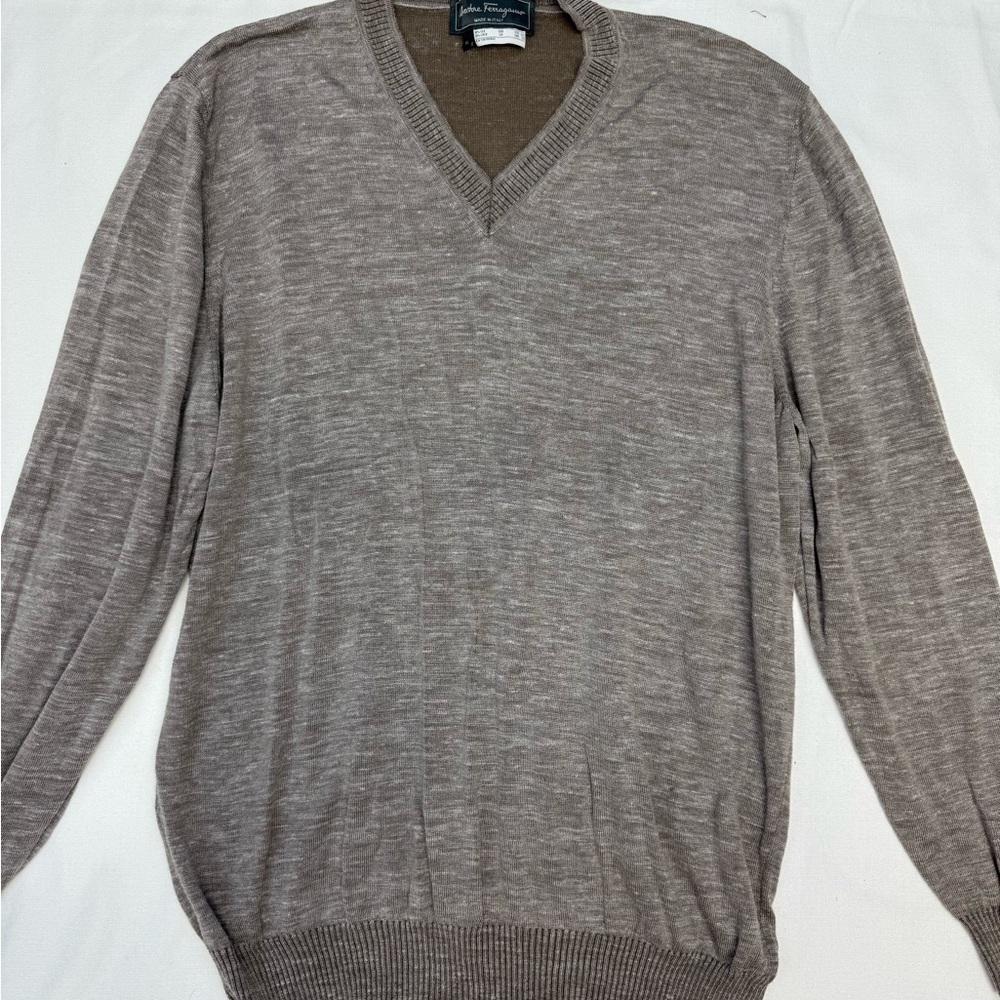 Men's Salvatore Ferragamo V-Neck Sweater - Brown